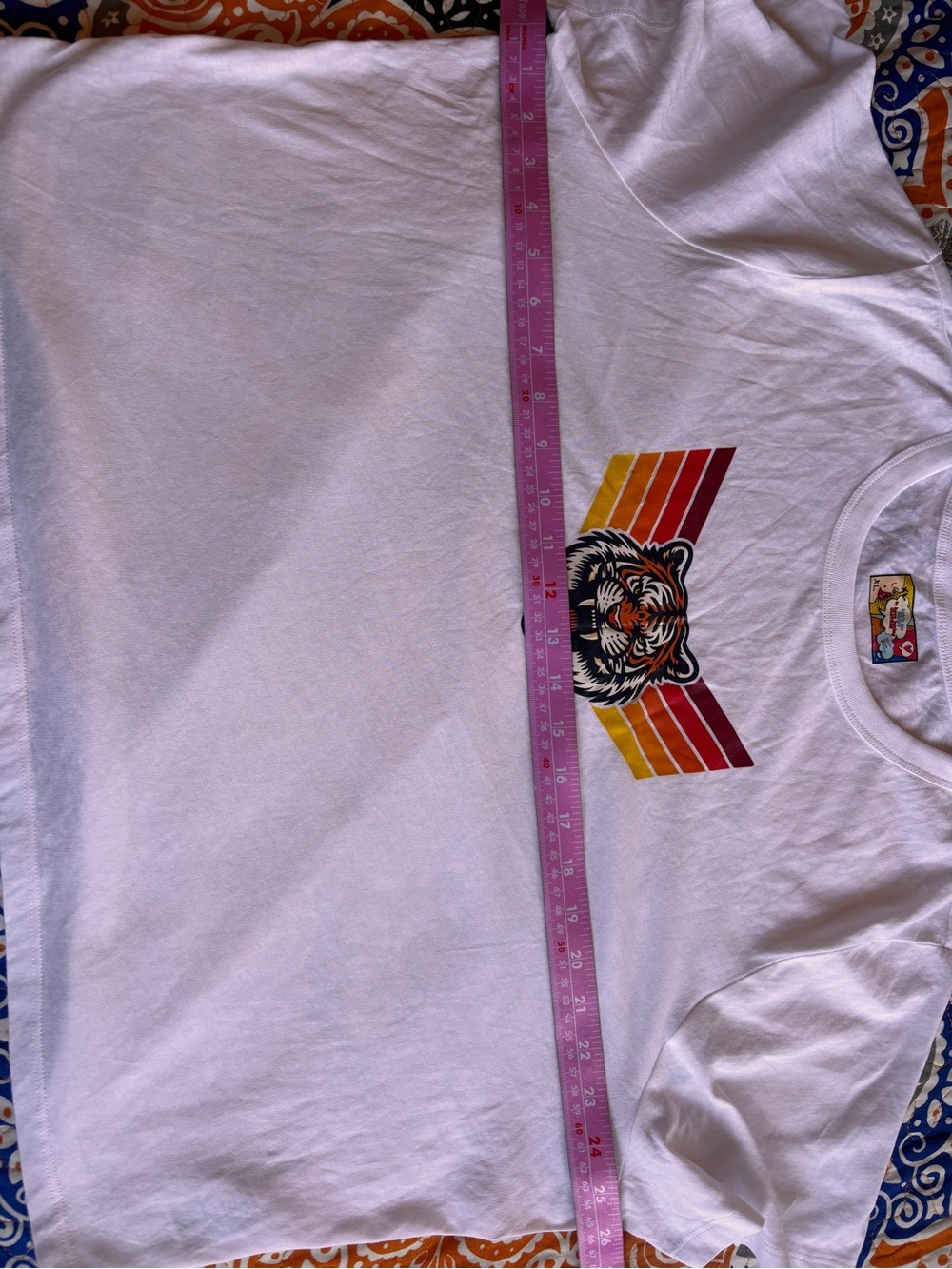 White Tiger Graphic Crop Tee Short Sleeve Cotton - Picture 8 of 8